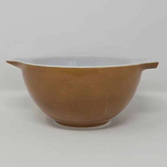 Vintage Pyrex 441 Cinderella Brown Town and Country Mixing Bowl 1.5 Pint - Picture 2 of 14